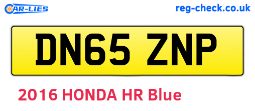 DN65ZNP are the vehicle registration plates.