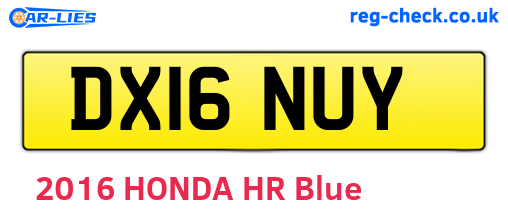 DX16NUY are the vehicle registration plates.