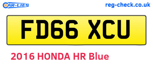 FD66XCU are the vehicle registration plates.
