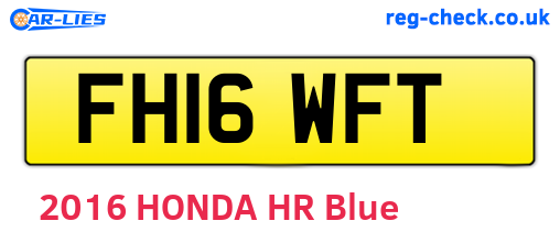 FH16WFT are the vehicle registration plates.