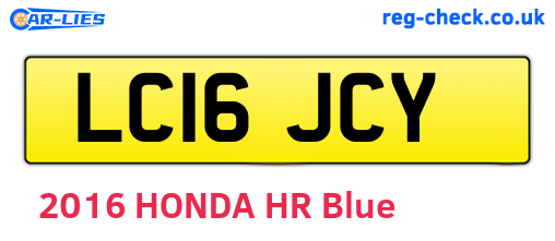 LC16JCY are the vehicle registration plates.
