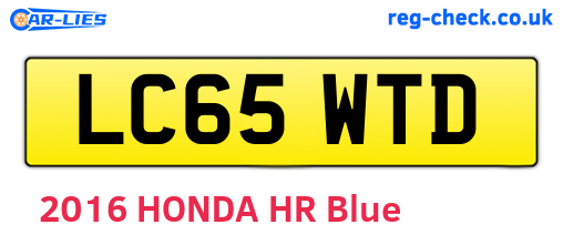 LC65WTD are the vehicle registration plates.
