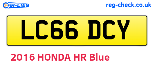 LC66DCY are the vehicle registration plates.