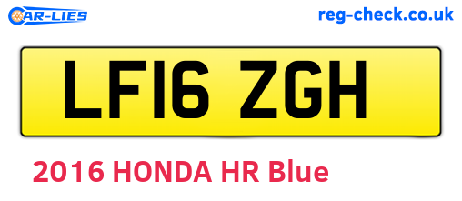 LF16ZGH are the vehicle registration plates.