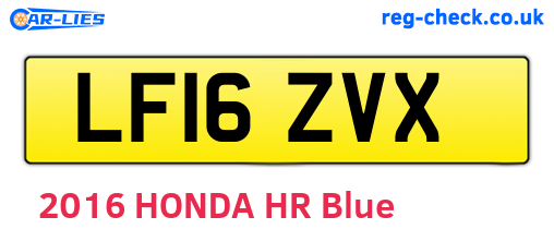 LF16ZVX are the vehicle registration plates.