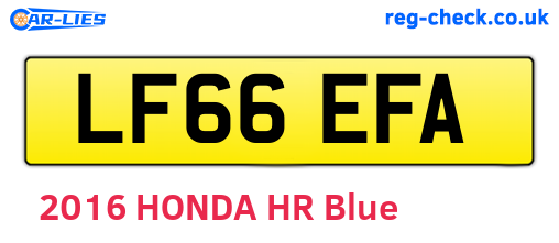 LF66EFA are the vehicle registration plates.