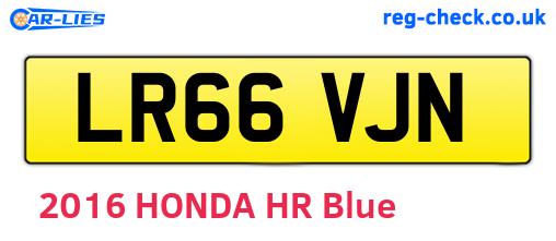 LR66VJN are the vehicle registration plates.