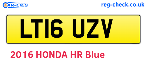 LT16UZV are the vehicle registration plates.