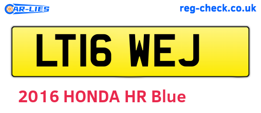 LT16WEJ are the vehicle registration plates.
