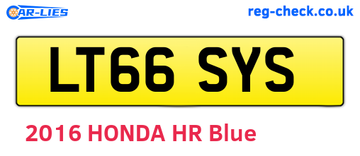 LT66SYS are the vehicle registration plates.