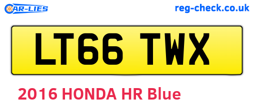 LT66TWX are the vehicle registration plates.