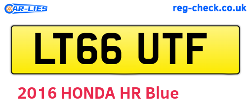 LT66UTF are the vehicle registration plates.