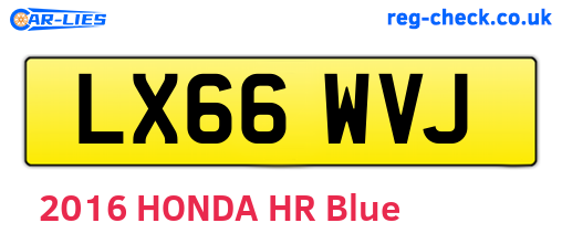 LX66WVJ are the vehicle registration plates.