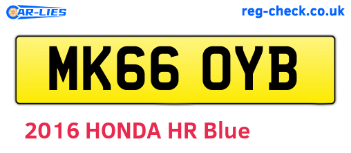 MK66OYB are the vehicle registration plates.