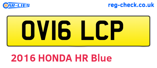OV16LCP are the vehicle registration plates.