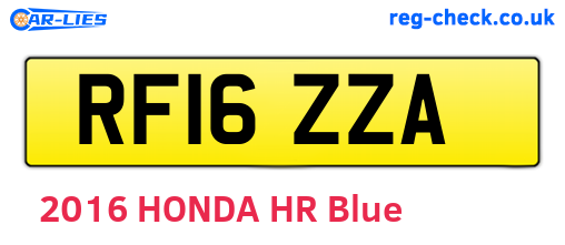 RF16ZZA are the vehicle registration plates.