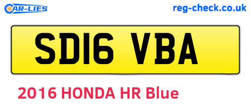SD16VBA are the vehicle registration plates.