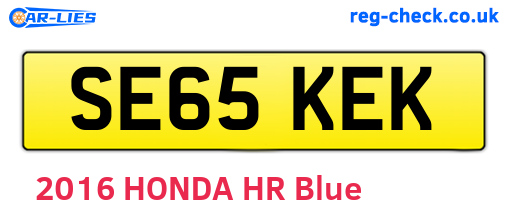 SE65KEK are the vehicle registration plates.