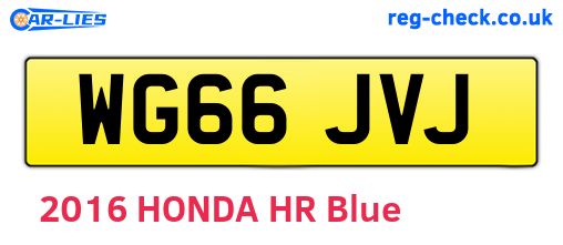 WG66JVJ are the vehicle registration plates.