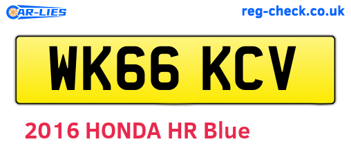 WK66KCV are the vehicle registration plates.