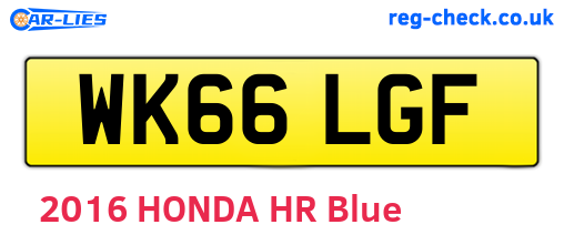 WK66LGF are the vehicle registration plates.
