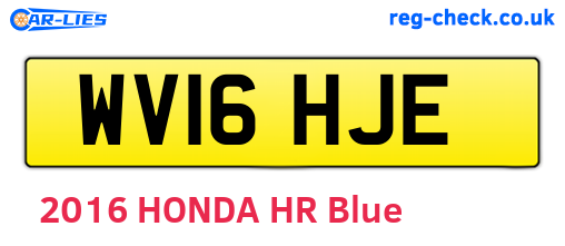 WV16HJE are the vehicle registration plates.