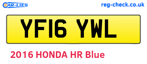 YF16YWL are the vehicle registration plates.