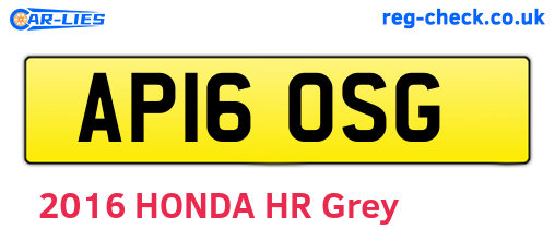 AP16OSG are the vehicle registration plates.