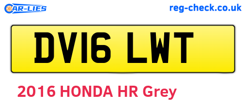 DV16LWT are the vehicle registration plates.