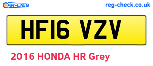 HF16VZV are the vehicle registration plates.