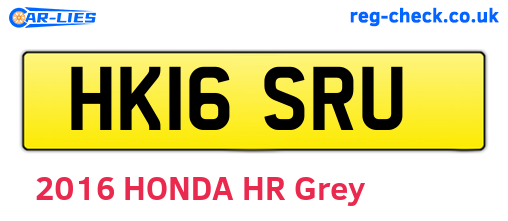 HK16SRU are the vehicle registration plates.