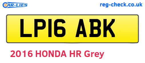 LP16ABK are the vehicle registration plates.