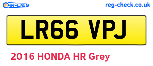 LR66VPJ are the vehicle registration plates.