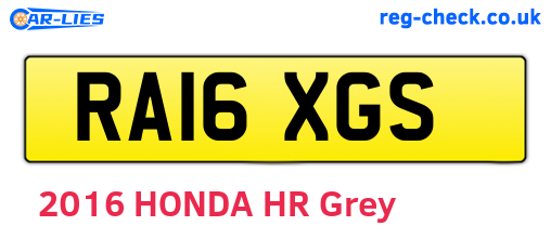 RA16XGS are the vehicle registration plates.