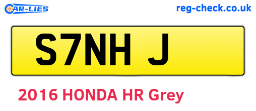 S7NHJ are the vehicle registration plates.