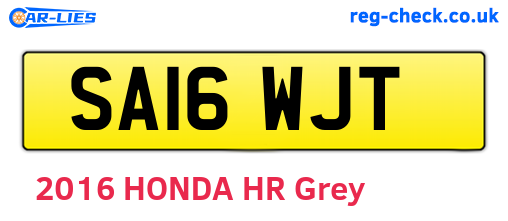 SA16WJT are the vehicle registration plates.