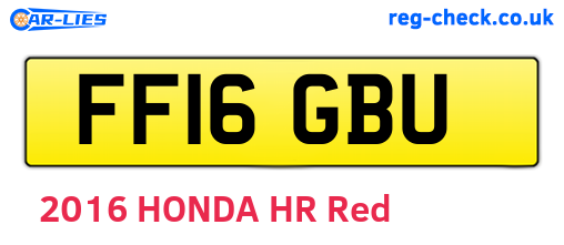 FF16GBU are the vehicle registration plates.