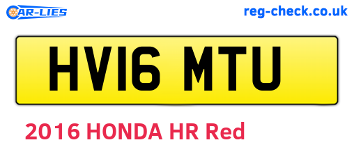 HV16MTU are the vehicle registration plates.