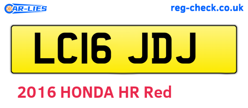 LC16JDJ are the vehicle registration plates.