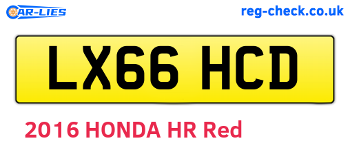 LX66HCD are the vehicle registration plates.