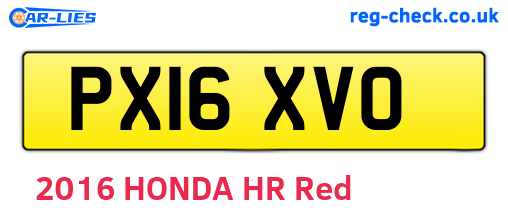 PX16XVO are the vehicle registration plates.
