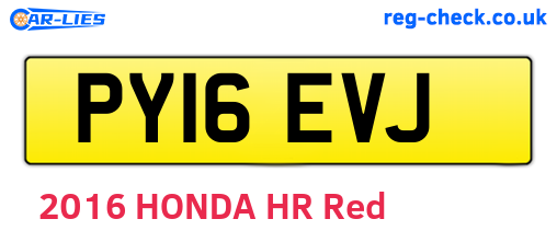 PY16EVJ are the vehicle registration plates.