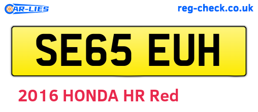 SE65EUH are the vehicle registration plates.