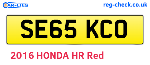 SE65KCO are the vehicle registration plates.