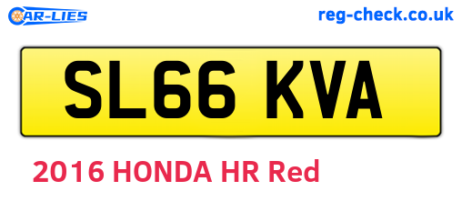 SL66KVA are the vehicle registration plates.