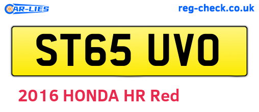 ST65UVO are the vehicle registration plates.
