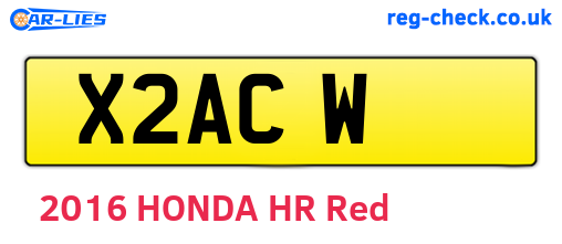 X2ACW are the vehicle registration plates.