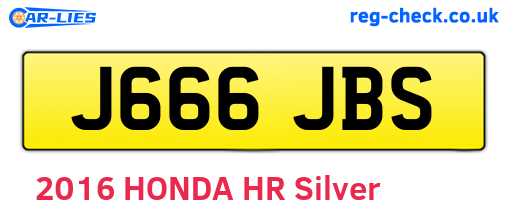 J666JBS are the vehicle registration plates.