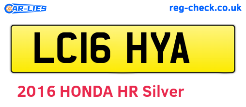 LC16HYA are the vehicle registration plates.