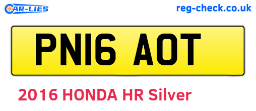 PN16AOT are the vehicle registration plates.